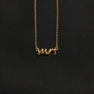 Kate Spade Gold Mrs Cursive Necklace